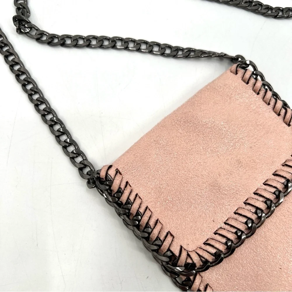 UNBRANDED Pink Faux Leather Crossbody Bag w/ Metal Trim Purse